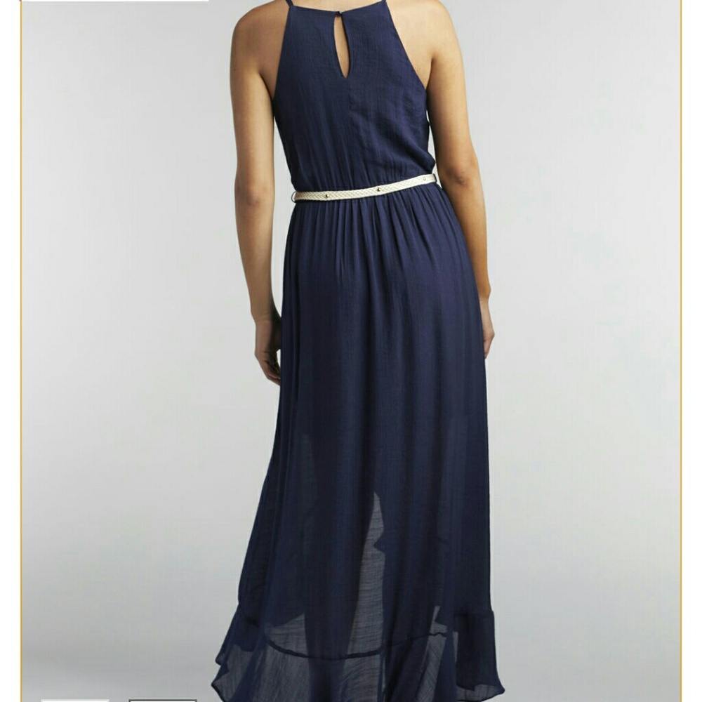 **SOLD**NWT! A. BYER Belted Navy Maxi Dress - Picture 3 of 5